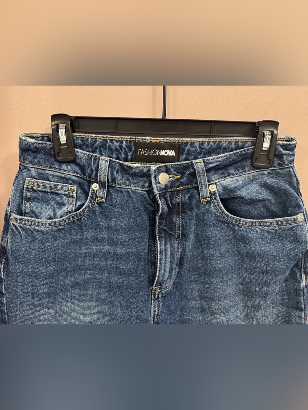Fashion Nova Medium Blue High-Rise Denim Jeans